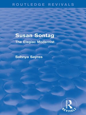 cover image of Susan Sontag (Routledge Revivals)